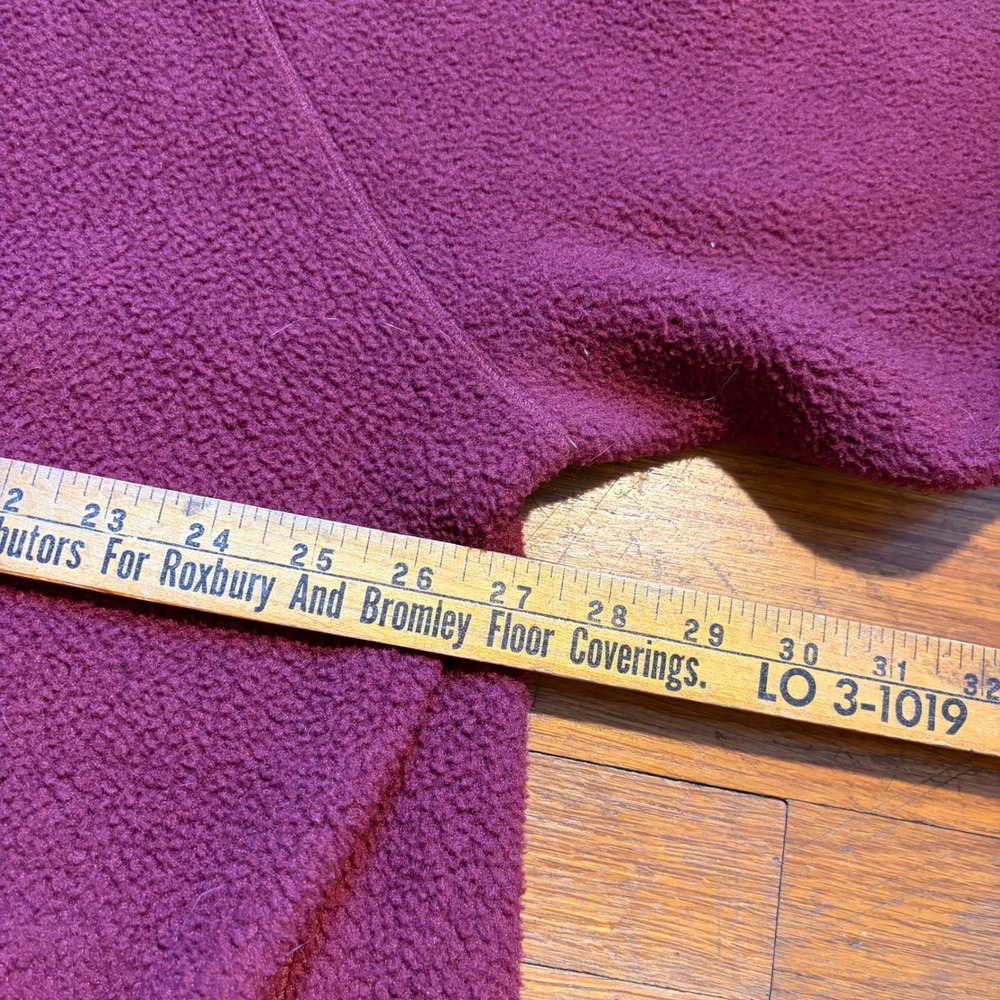 LL Bean Mens XXL Full Zip Fleece Jacket Burgundy Recycled Polyester 518186 - Picture 4 of 6